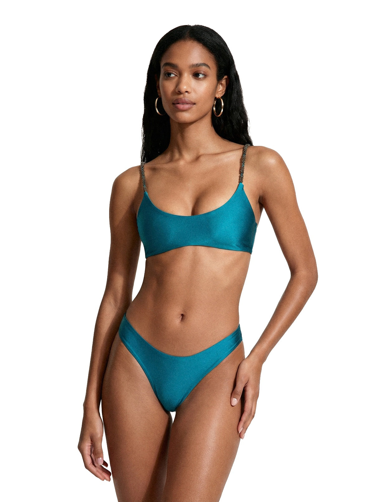 Bikini Donna Me fui Top con Slip fisso Petrolio SW0121-PT