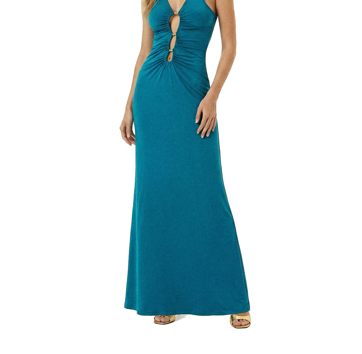 Vestito lungo Donna Me fui Petrolio SW0126-PT
