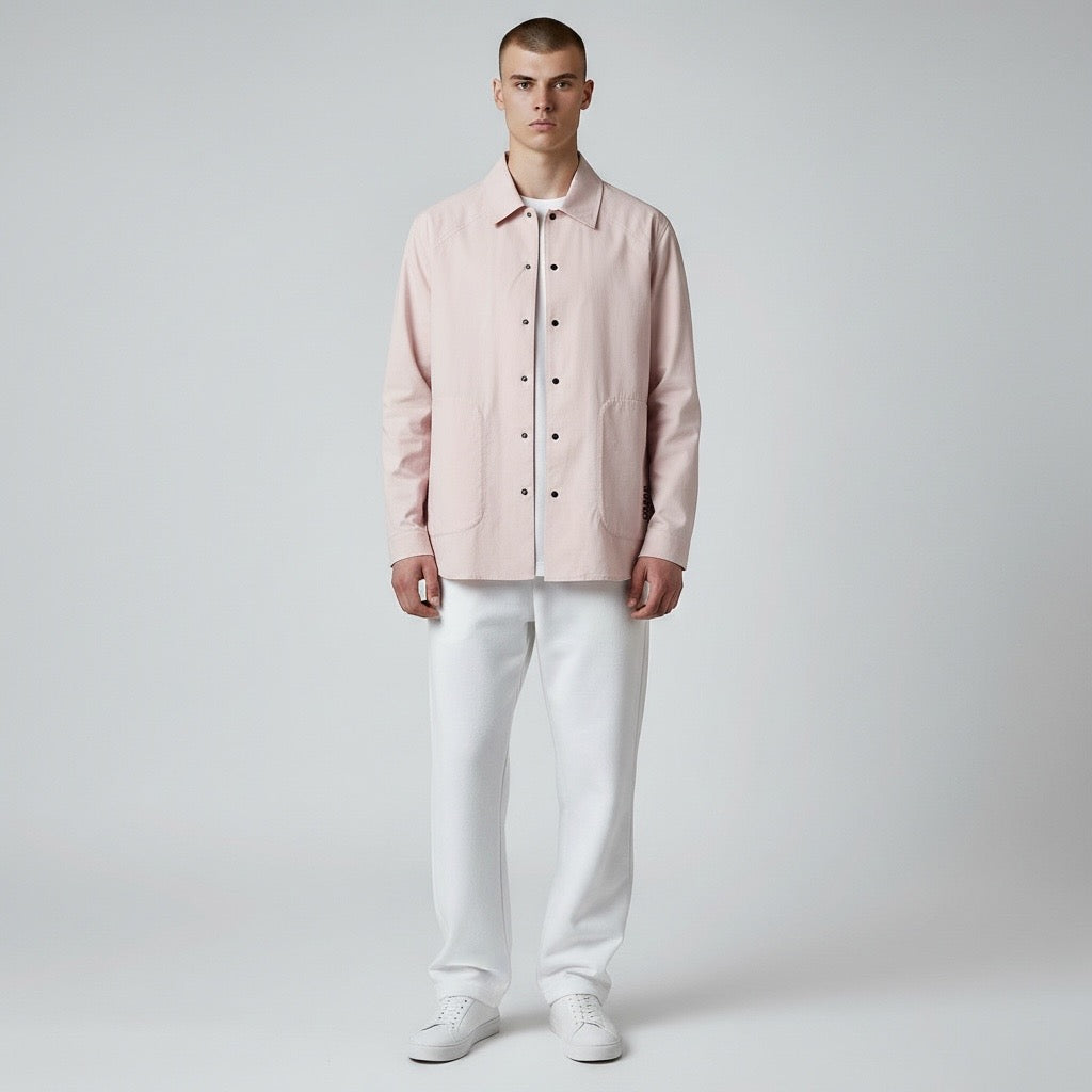 COLMAR - Camicia Uomo in Tessuto Tecnico Leggerissimo con Due Tasche - Rosa Chiaro