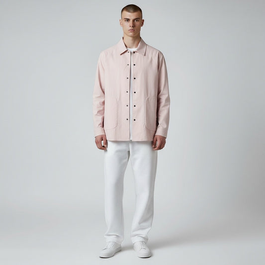 COLMAR - Camicia Uomo in Tessuto Tecnico Leggerissimo con Due Tasche - Rosa Chiaro