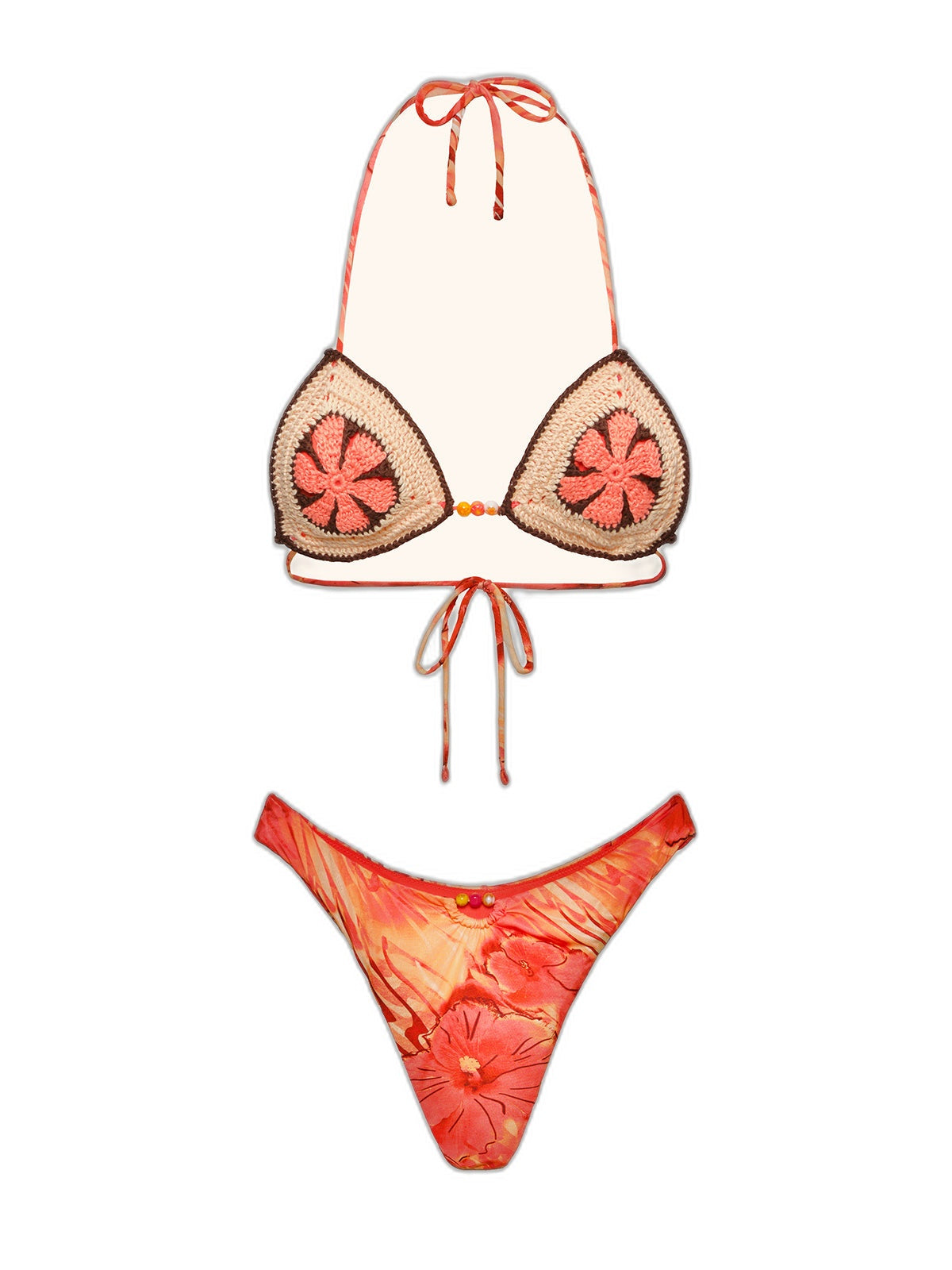 Bikini Donna Me fui Triangolo con Slip Americano fisso Fantasia SW0301-X11