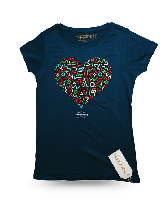 Happiness T-Shirt Cuore Pop – Navy