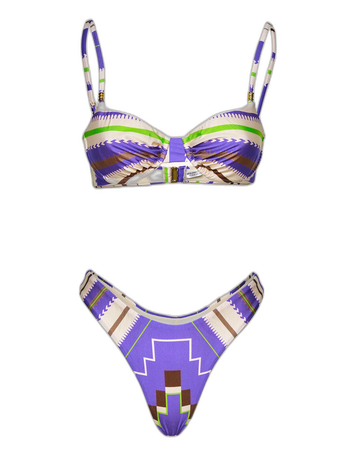 Bikini Donna Me fui Reggiseno ferretto con Slip Americano fisso Fantasia SW0512-X35