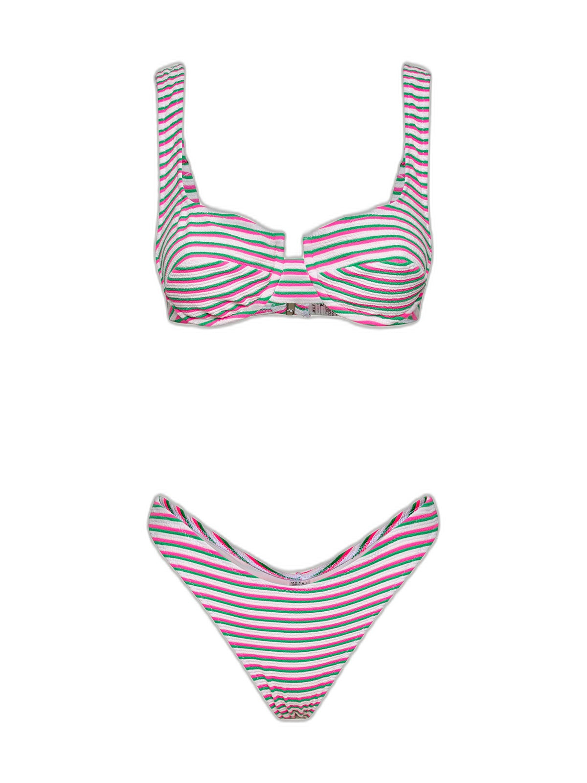 Bikini Donna Me fui Reggiseno ferretto con Slip Americano fisso Bianco SW0645-WH