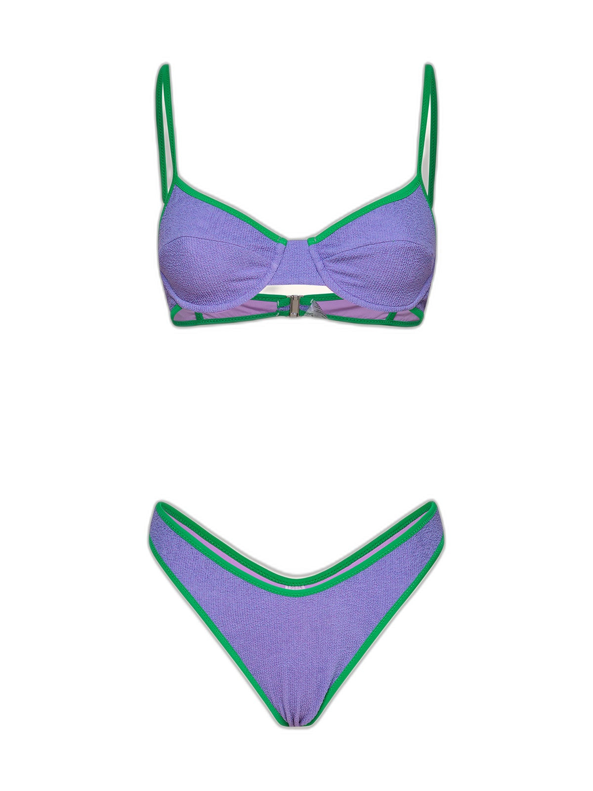 Bikini Donne Me fui Reggiseno ferretto con Slip Americano fisso Lilla SW0618-LC