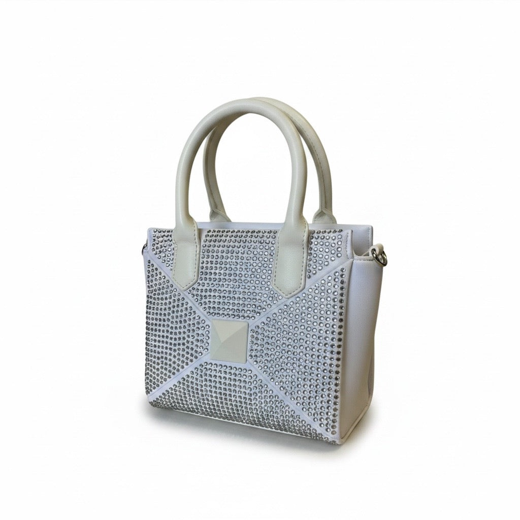 Alex Max Borsetta Media Bianca con Strass