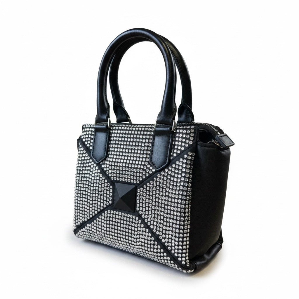 Alex Max Borsetta Nera con Strass e Tracolla