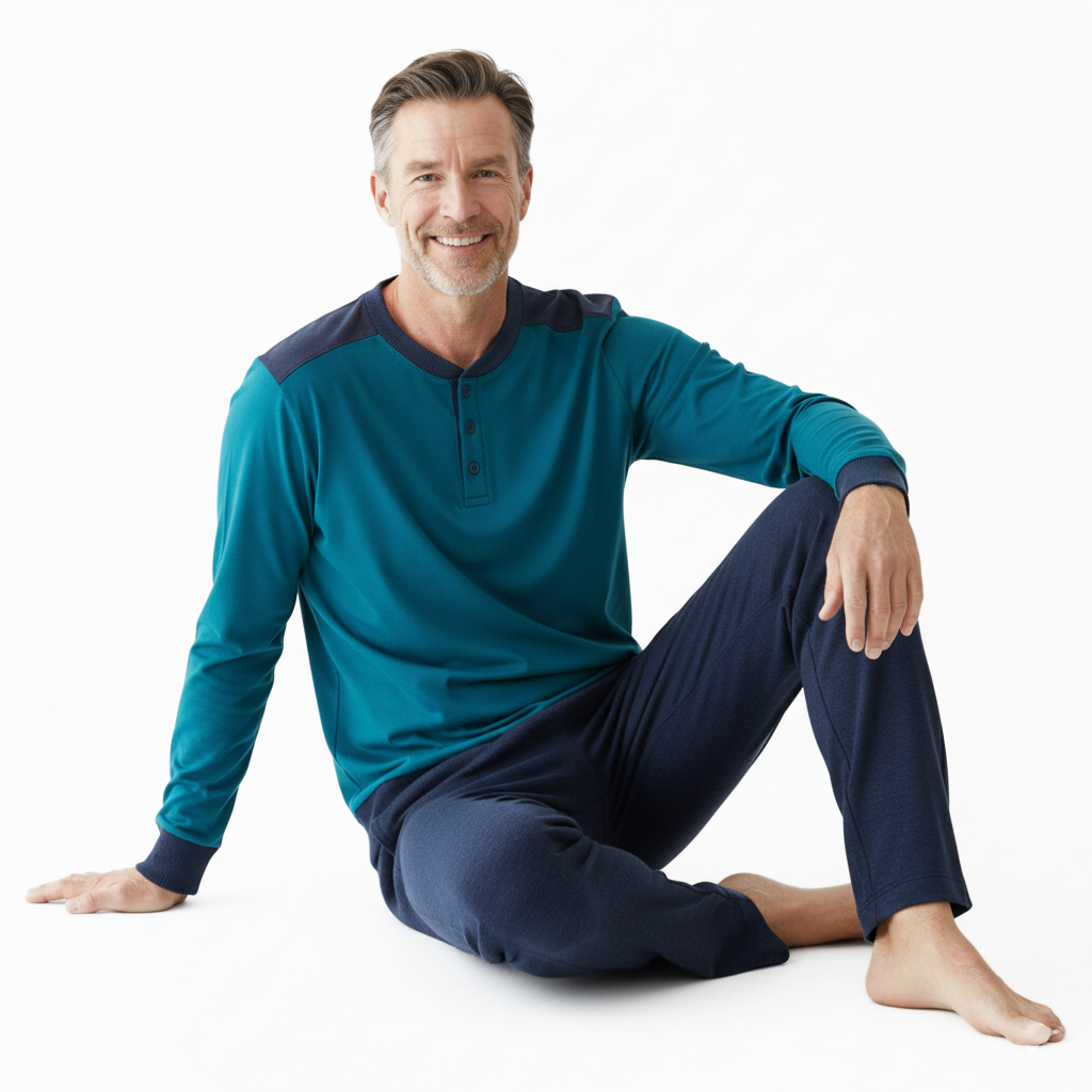 Completo casa uomo blu con zip e gomitiere