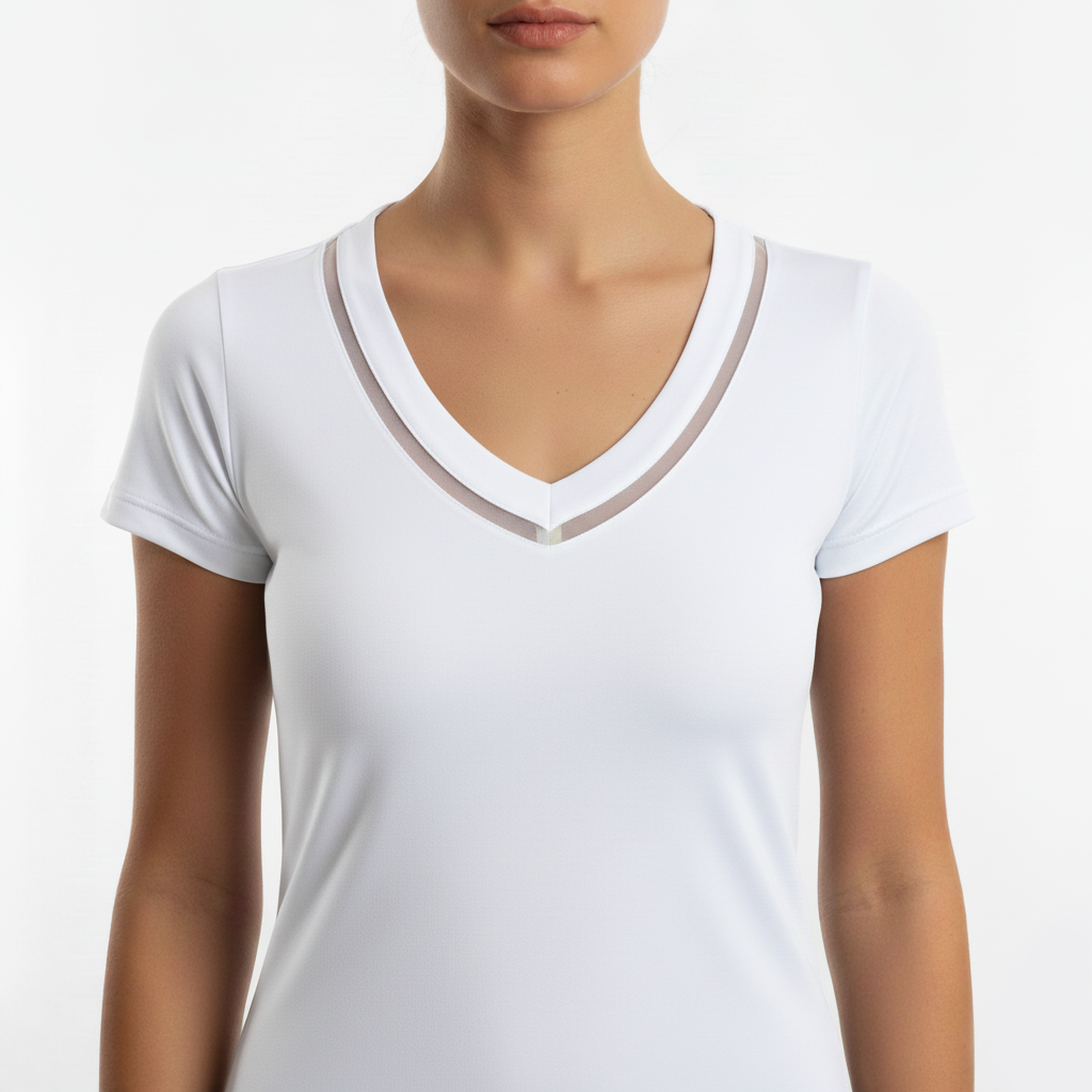 EMMEVIBI Maglia donna scollo V bianca