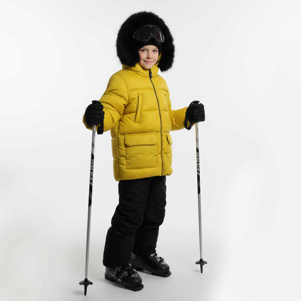 COLMAR Bomber Bimbo giallo con cappuccio