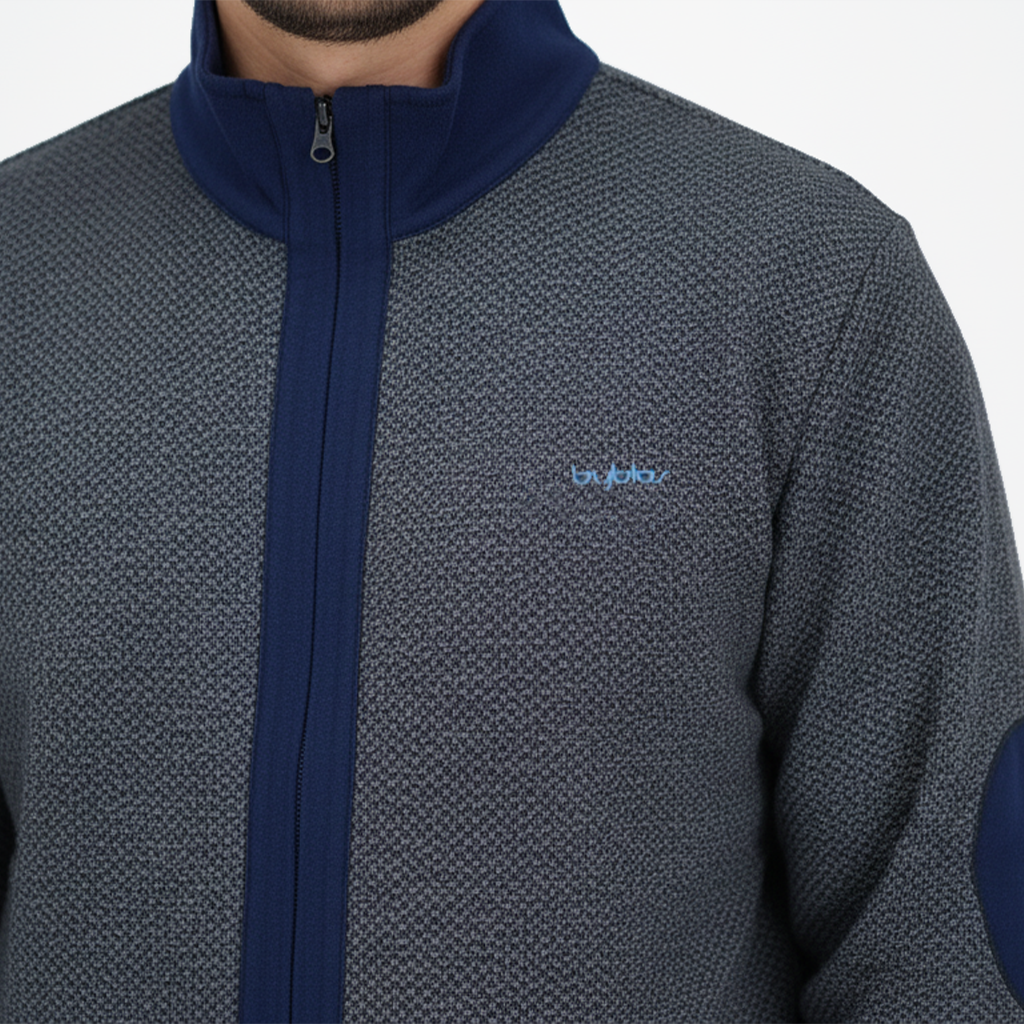 Tuta uomo blu con maniche grigie