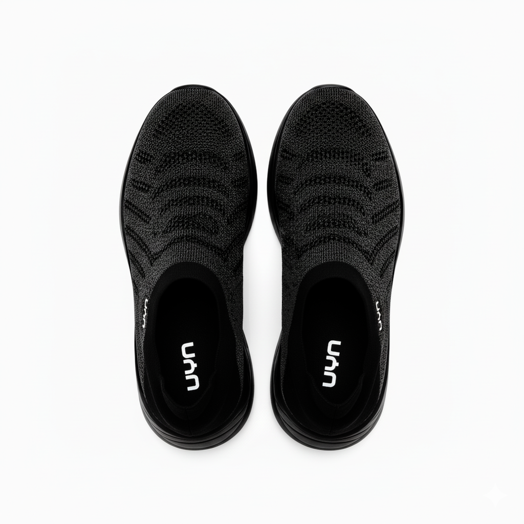 Sneaker UYN nera con lacci elastici