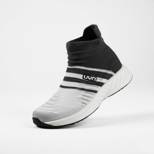 Sneaker calza UYN bianco/nero a righe