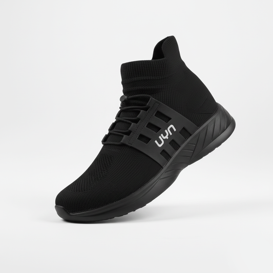 Sneaker UYN total black con fascia tecnica