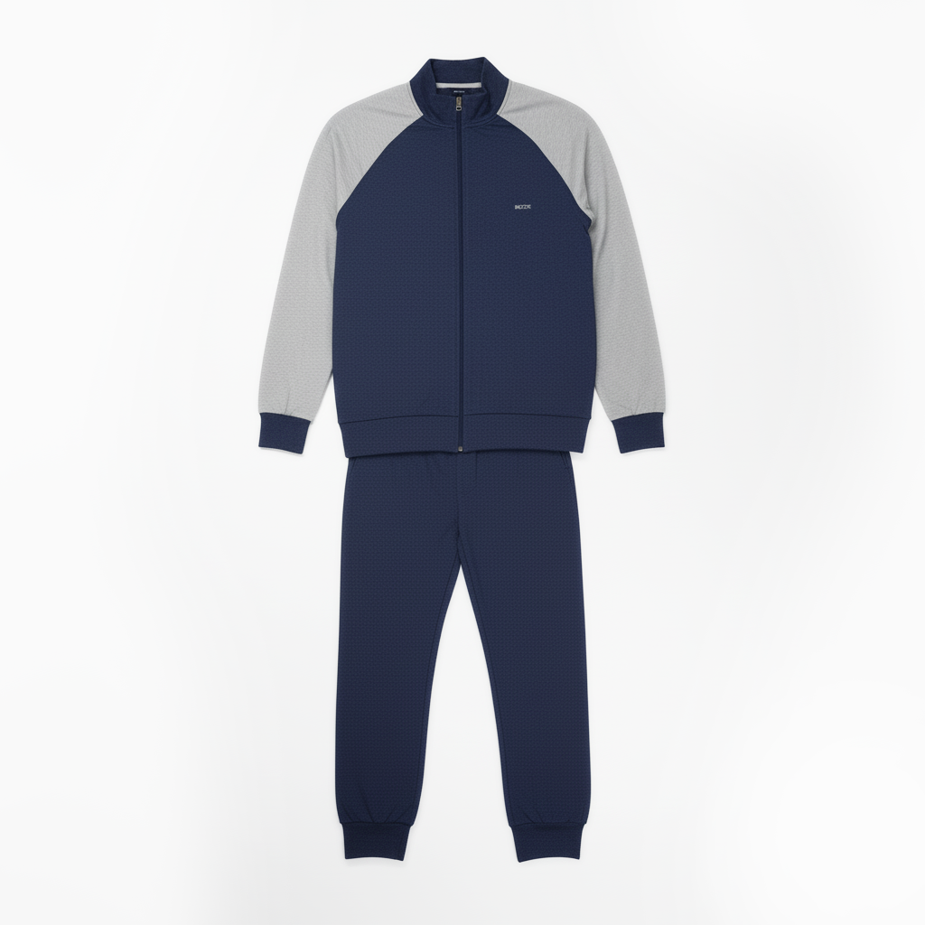 Pigiama uomo blu/grigio manica corta