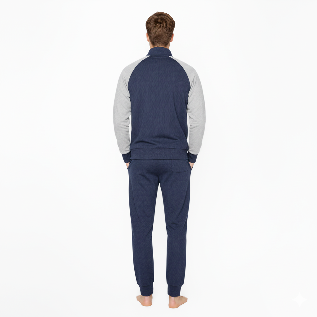 Pigiama uomo blu/grigio manica corta