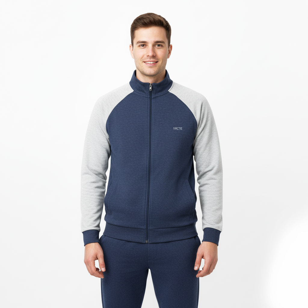 Pigiama uomo blu/grigio manica corta