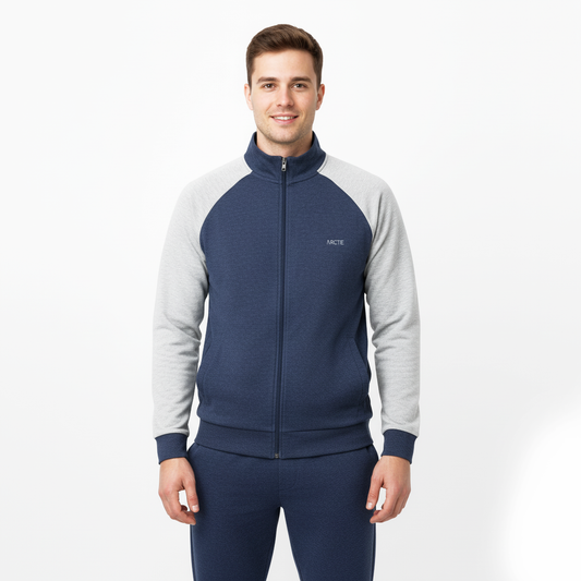 Pigiama uomo blu/grigio manica corta