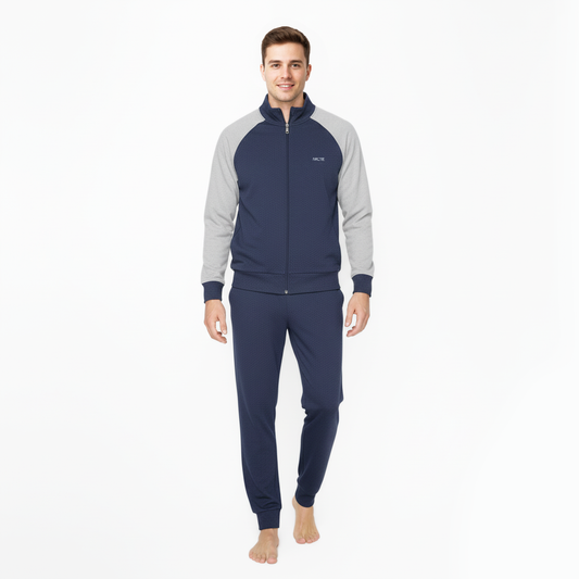 Pigiama uomo blu/grigio manica corta