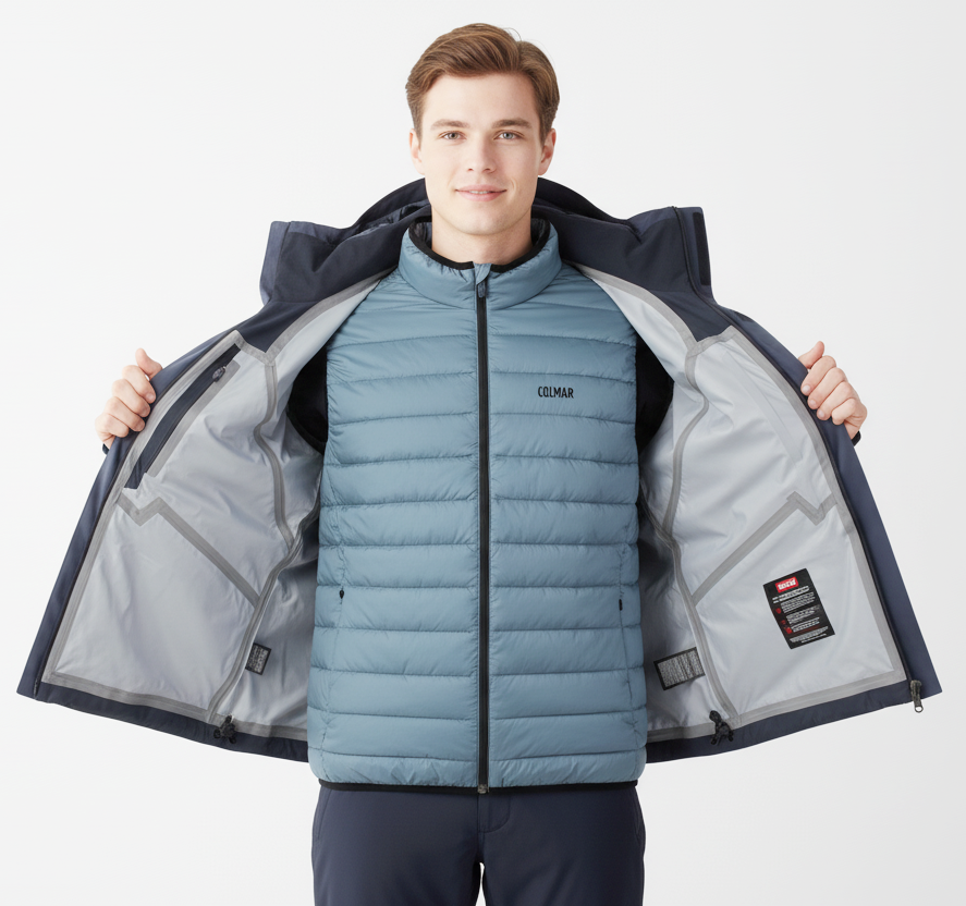 COLMAR Giacca tecnica SCI guscio blu con Piumino interno (2-in-1)
