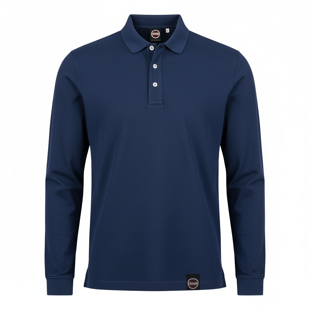 COLMAR Polo Uomo blu manica lunga