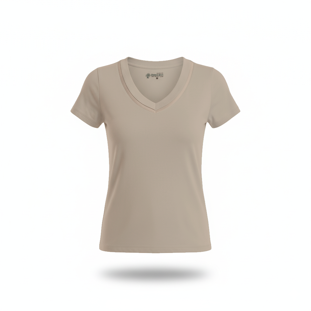 EMMEVIBI Maglie scollo V beige