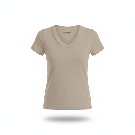 EMMEVIBI Maglie scollo V beige