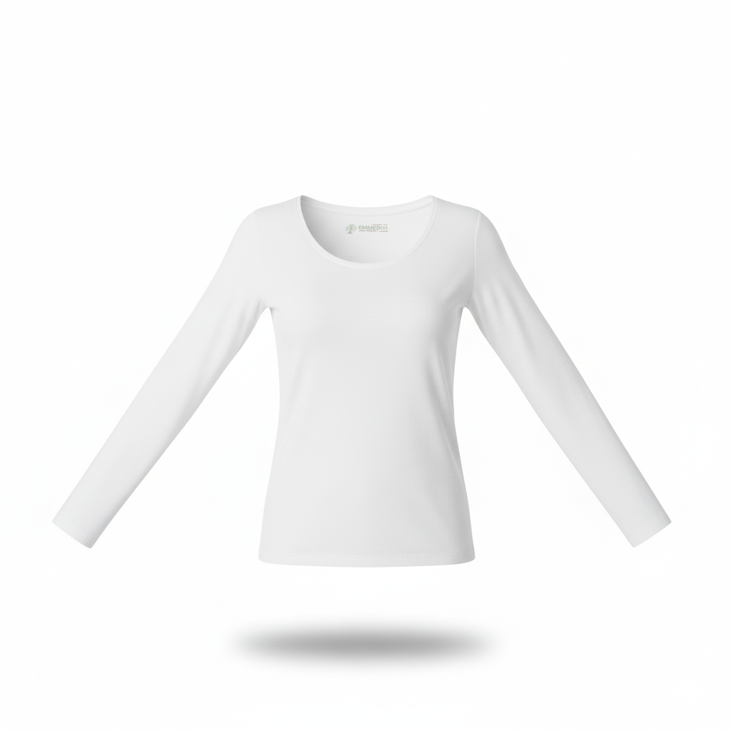 EMMEVIBI Maglia donna manica lunga bianca