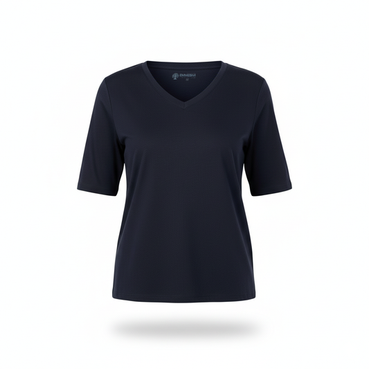 T-shirt donna scollo V blu scuro