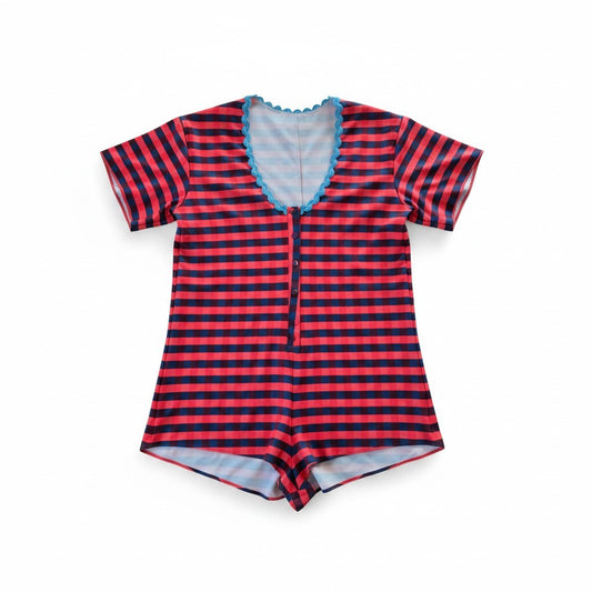 Mefui Bikini Quadri Arancio e Blu Taglia S