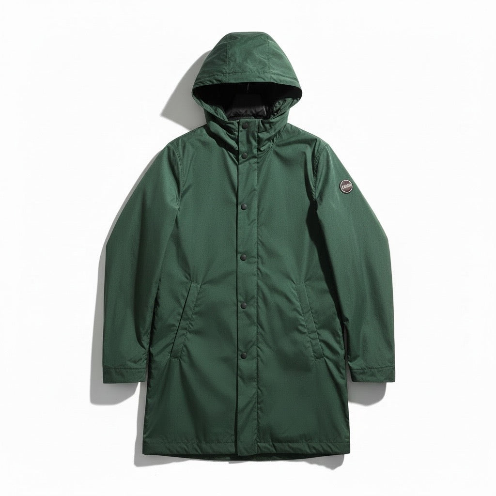 COLMAR - Impermeabile Uomo Leggero Antipioggia Antivento con Cappuccio - Verde Bottiglia