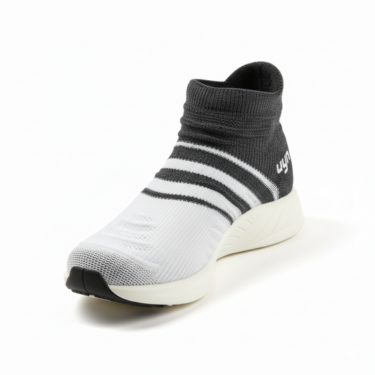 Sneaker calza UYN bianco/nero a righe