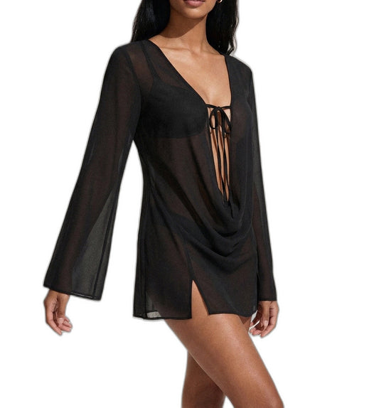 Vestito corto Donna Me Fui Nero SW0116-BK